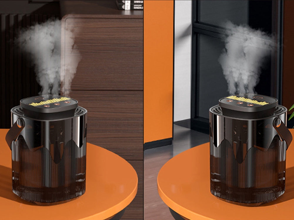 Luftfuktare 3000 ml aromadiffuser USB 3 lägen varmvitt ljus svart