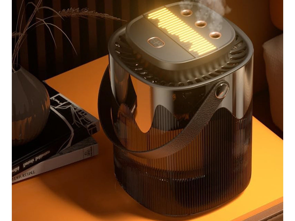 Luftfuktare 3000 ml aromadiffuser USB 3 lägen varmvitt ljus svart