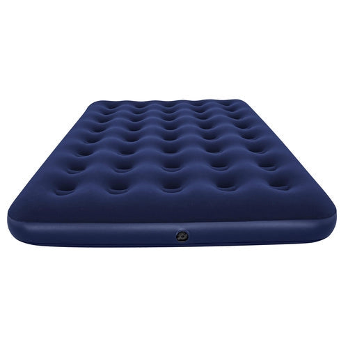 Luftmadrass dubbel 191x137x22 cm velour 300 kg marinblå