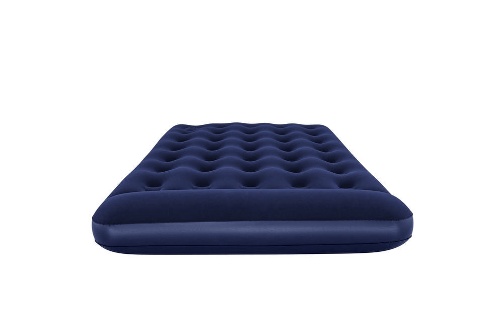 Luftmadrass dubbel 191x137x28 cm med fotpump och kudde velour