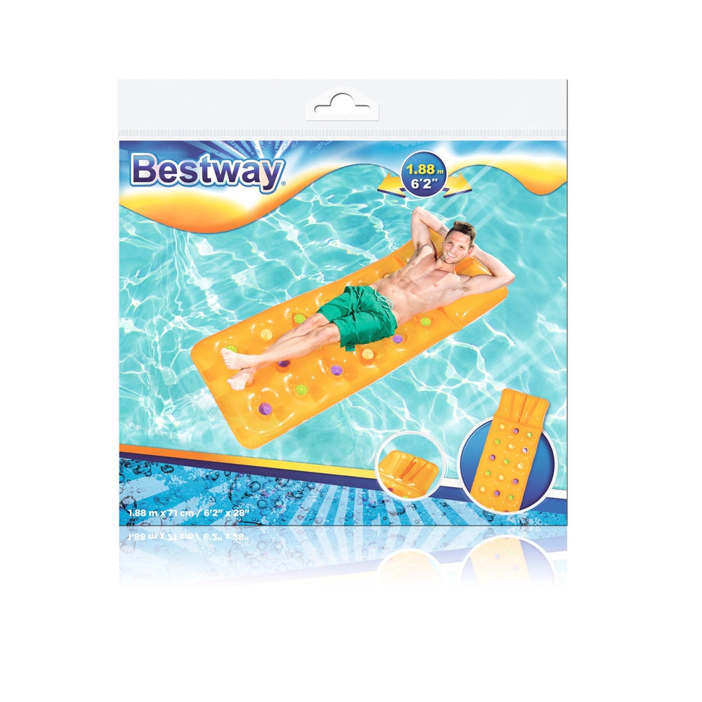 Luftmadrass för pool och strand 188x71 cm PVC gul max 90 kg