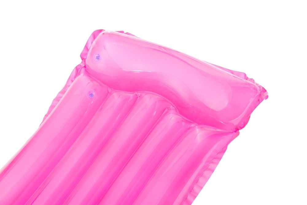 Luftmadrass för pool rosa 183x76 cm med uppblåsbar kudde PVC