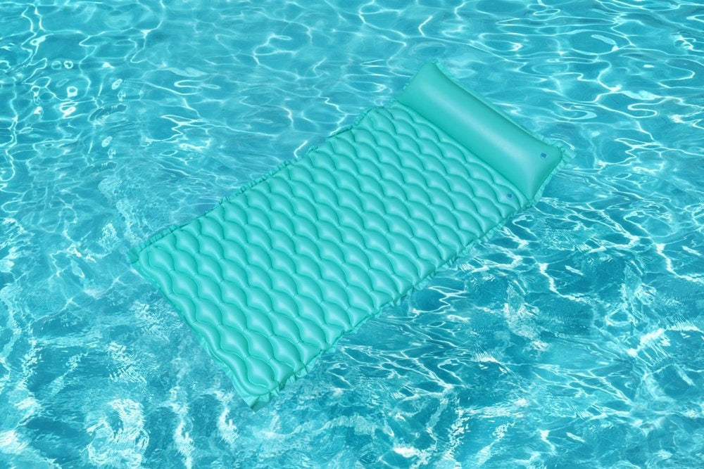 Luftmadrass för pool/vatten med uppblåsbar kudde 213x86 cm PVC
