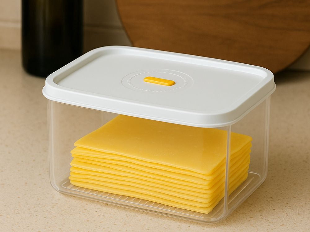 Lufttät förvaringsburk med lock 2,5 L plast vit 20x14x9,5 cm