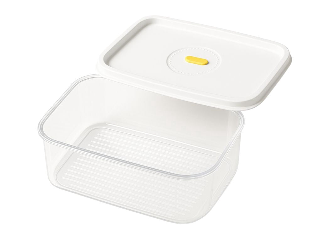 Lufttät förvaringsburk med lock 2,5 L plast vit 20x14x9,5 cm