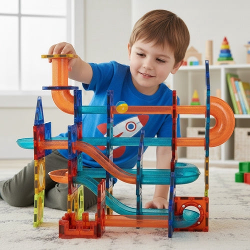 Magnetiska byggblock bollbana 96 delar ABS flerfärgad 3+ år