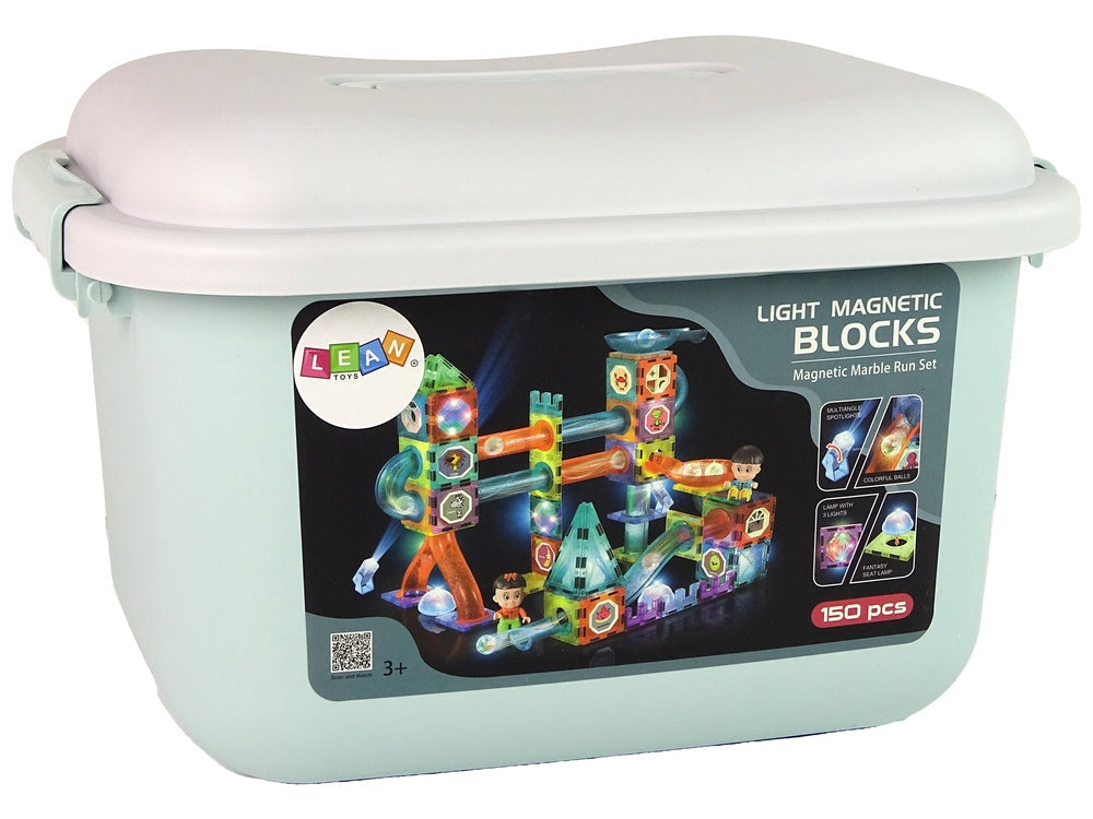 Magnetisk kulbana med LED-lysande bollar 150 delar, 3+ år