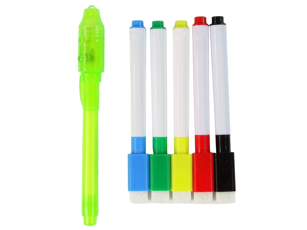 Magnetisk ritplatta med LED-ljus 2-i-1 inkl bokstäver/siffror 33 cm