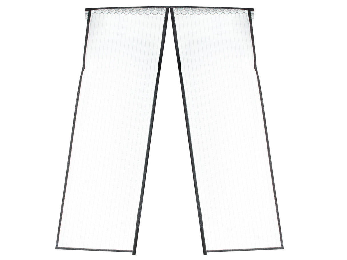 Magnetiskt myggnät för dörr 110x220 cm svart polyester med stift