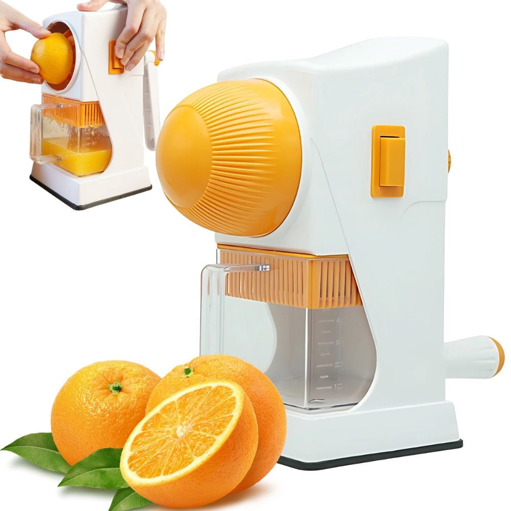 Manuell citruspress med behållare 500 ml plast