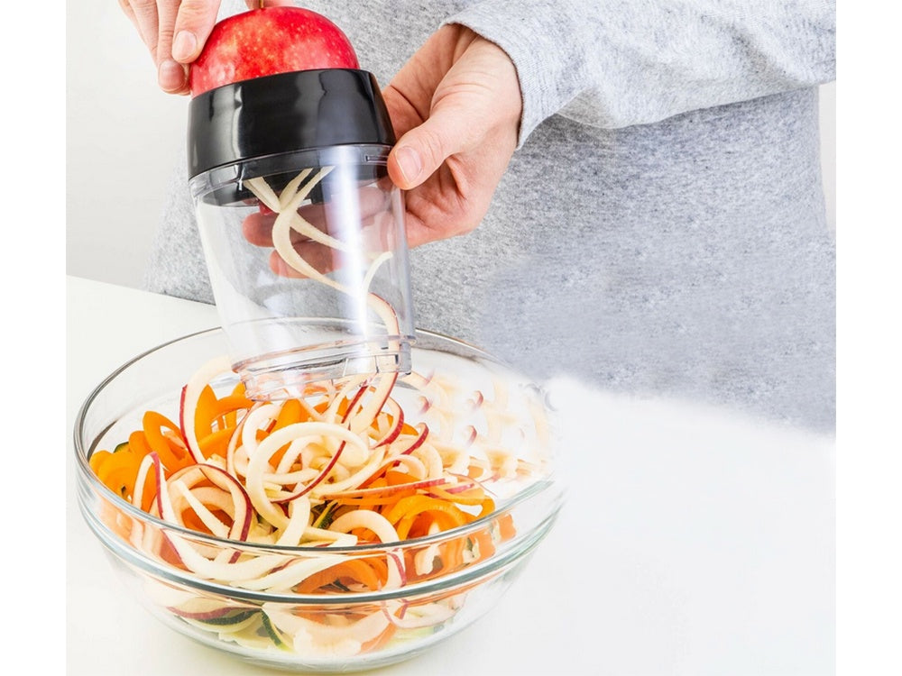 Manuell grönsaksskärare spiralizer med behållare 400 ml vit/svart