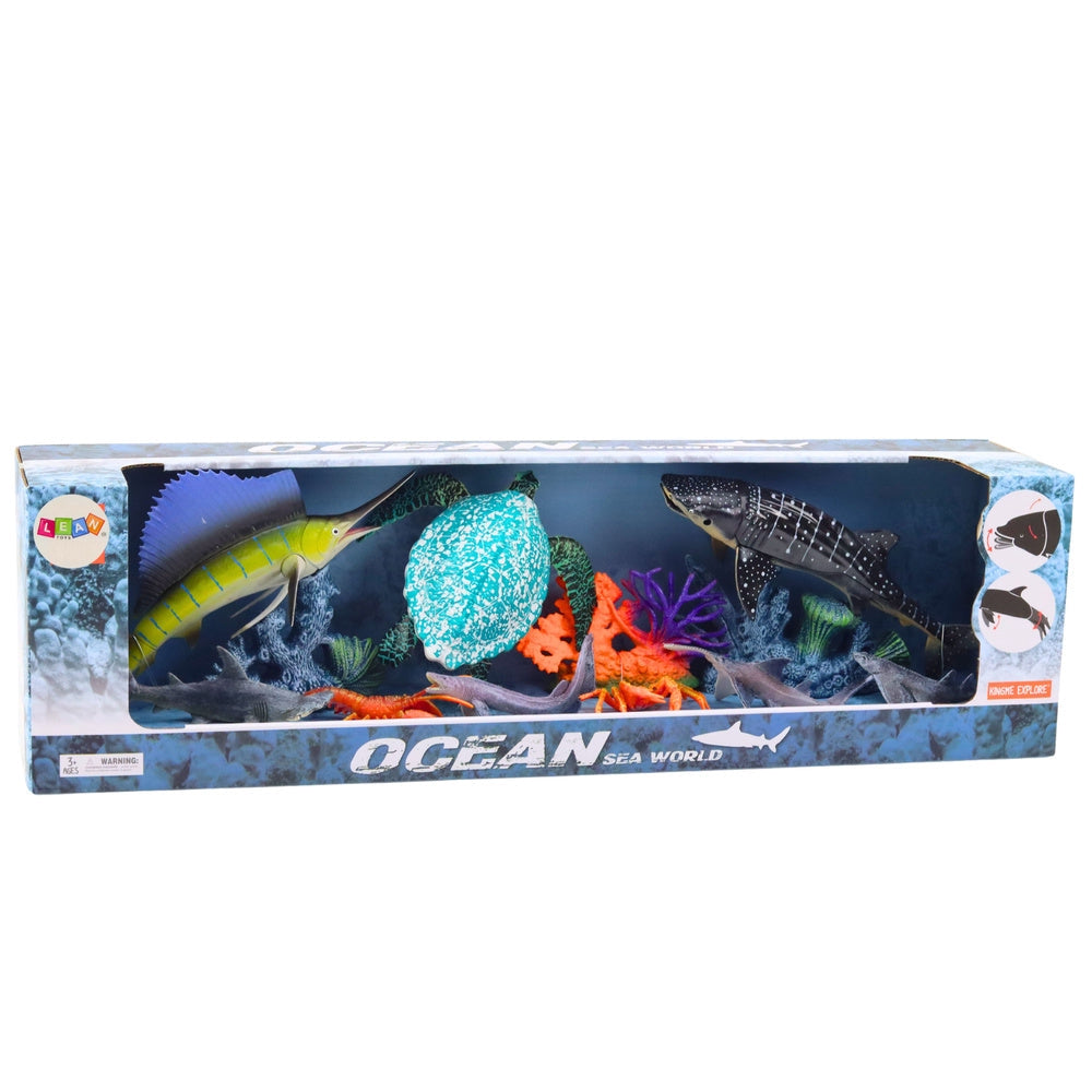 Marina djurfigurer leksaksset 10-pack gummi/plast, figurer ca 15 cm