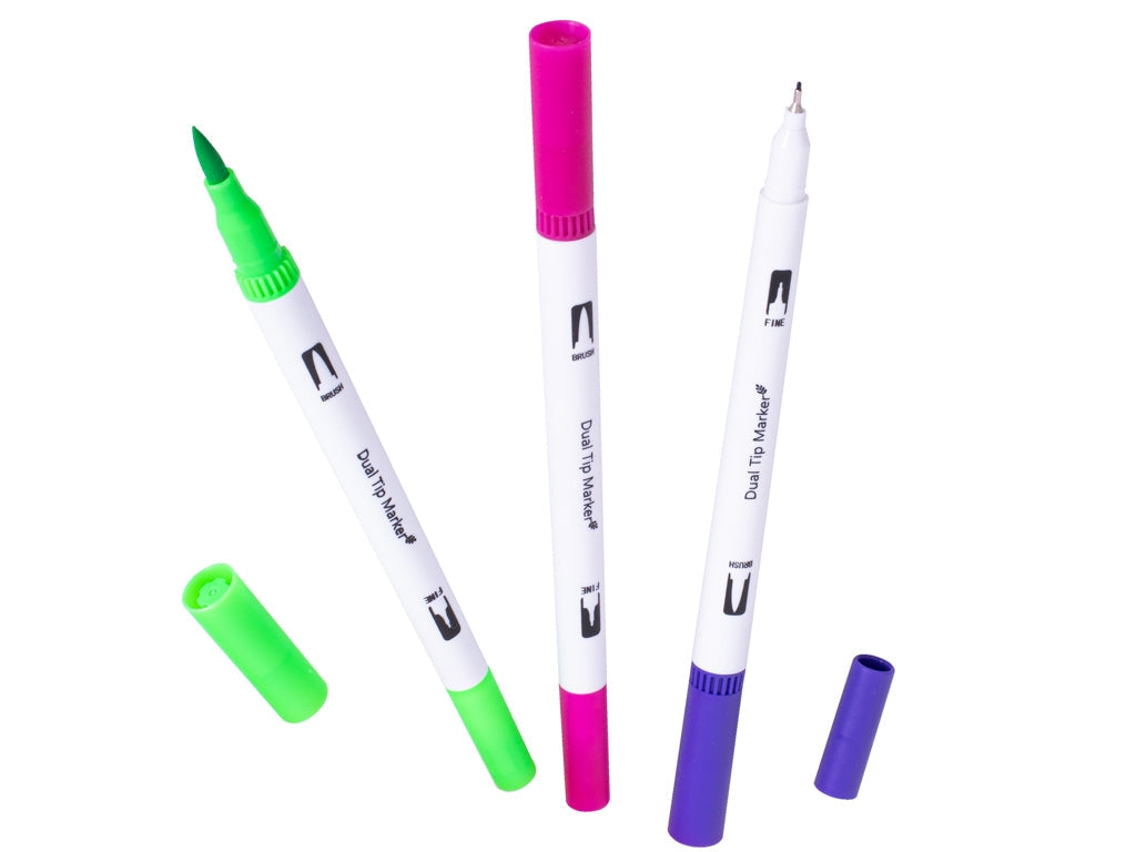 Markers set 100 st dubbelsidiga 0,4 mm + 1–2 mm i plastetui
