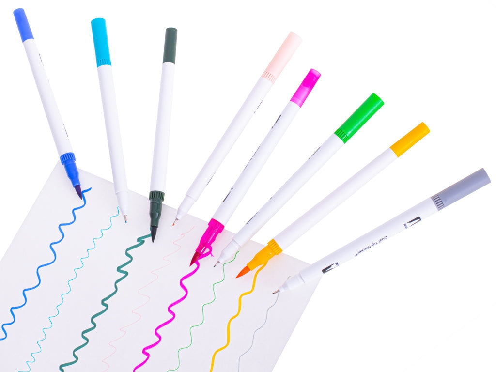 Markers set 100 st dubbelsidiga 0,4 mm + 1–2 mm i plastetui