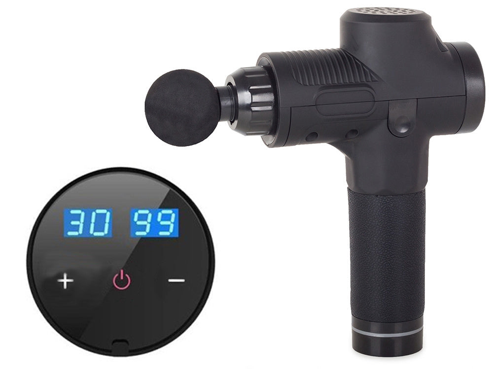Massagepistol 30 hastigheter med 6 massagehuvuden och fodral