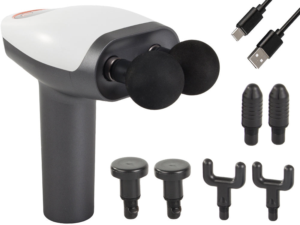 Massagepistol med 8 massagehuvuden 10 nivåer USB-C