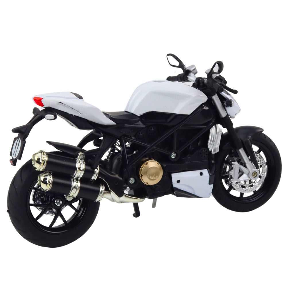 Metallmotorcykelmodell 17 cm vit med ljus och ljud, inkl. 3x AG13