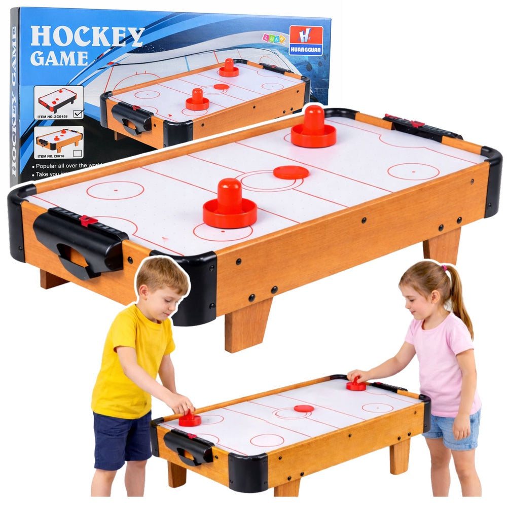 Mini air hockey bordsspel 61x32,5 cm batteridrivet 2 spelare