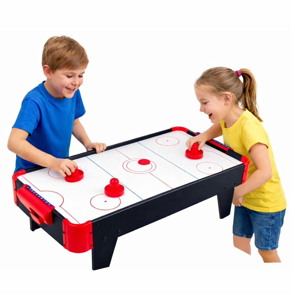 Mini air hockey bordsspel 61x32,5 cm batteridrivet 2 spelare