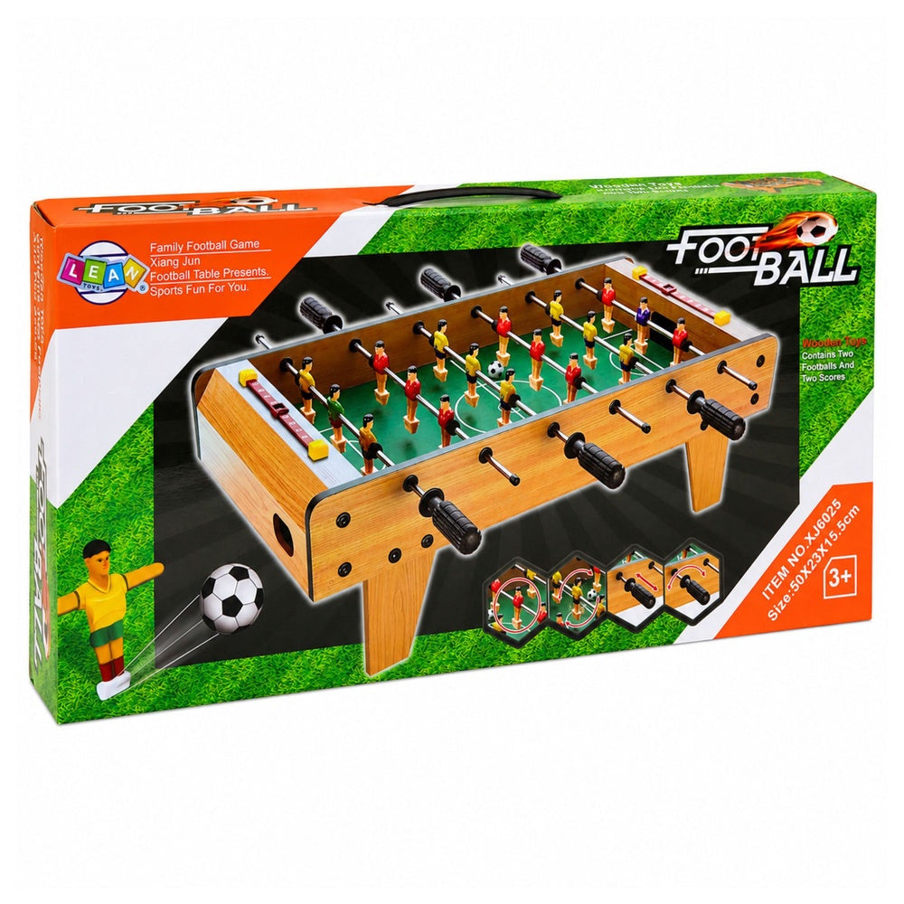 Mini bordfotbollsspel 50x25 cm MDF med poängtavlor, 2 bollar