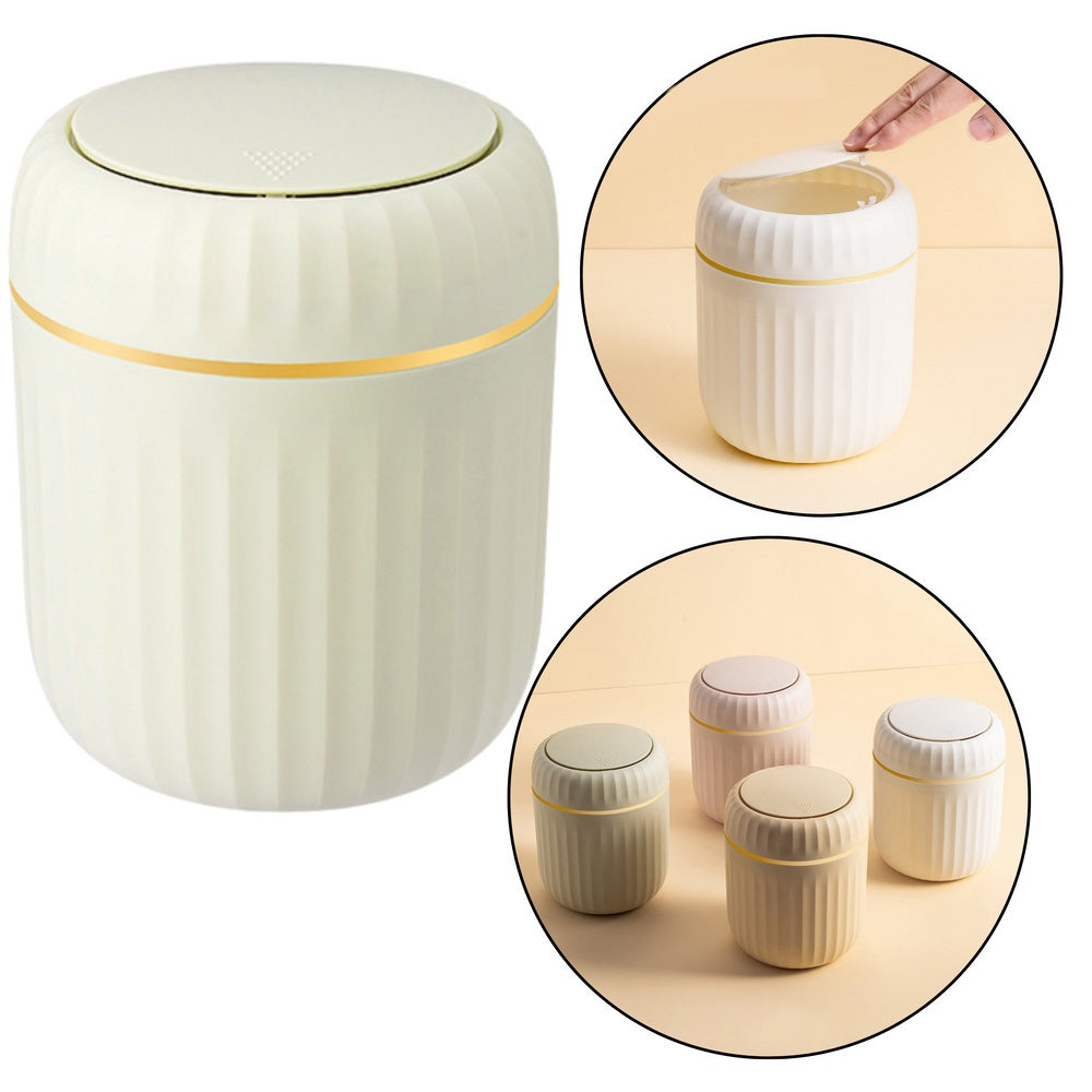 Mini soptunna med trycklock plast 16,5x13x13 cm grön