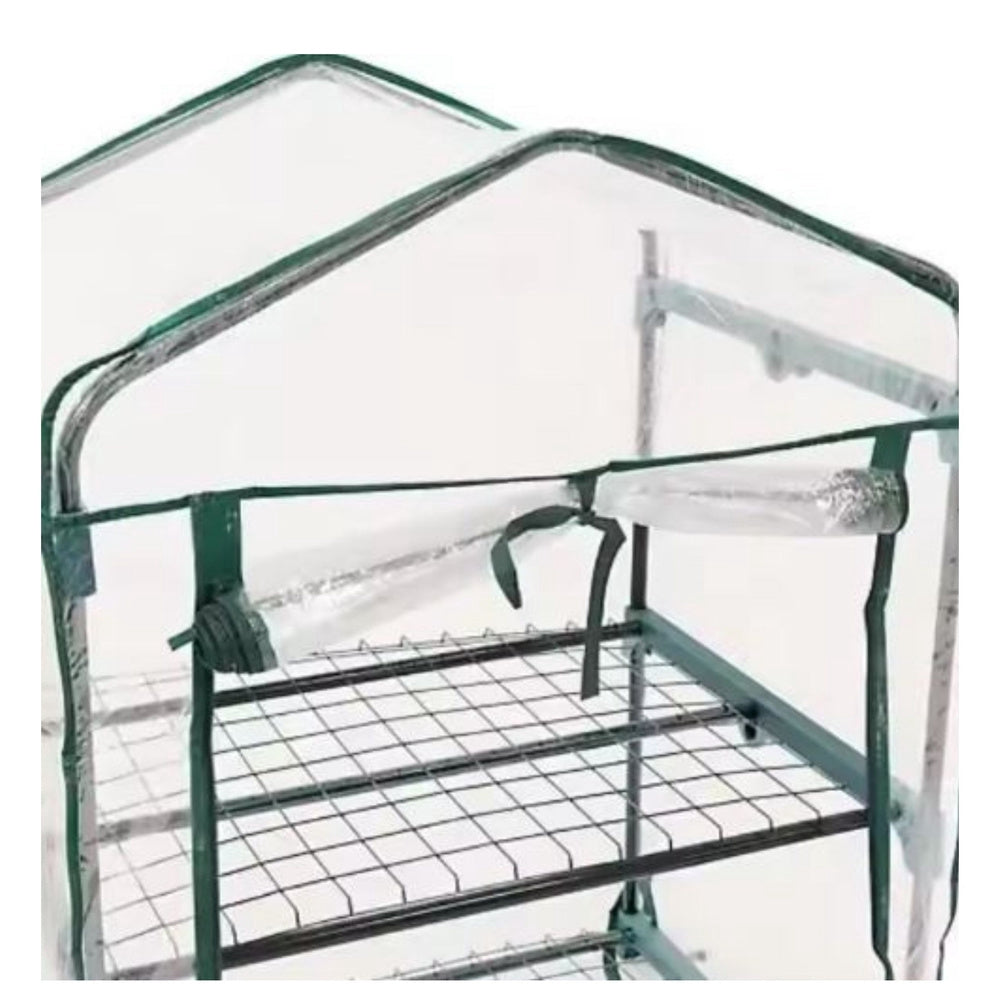 Mini växthus för balkong 4 hyllor 69x49x157 cm PVC-överdrag