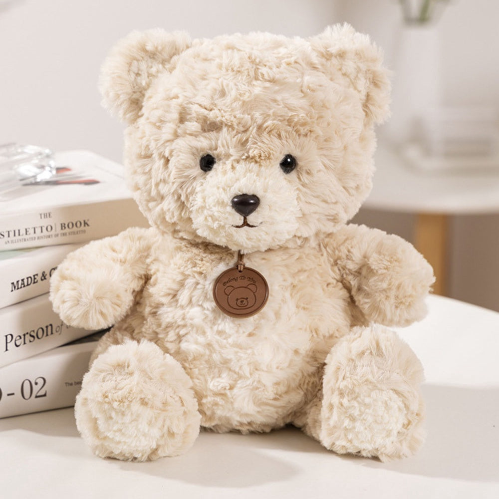 Mjukisdjur nalle beige 25 cm med medaljong