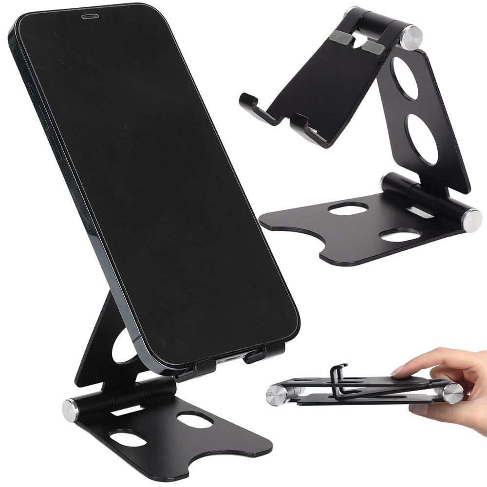 Mobilhållare/surfplatteställ vikbar metall svart justerbar 9,5 cm