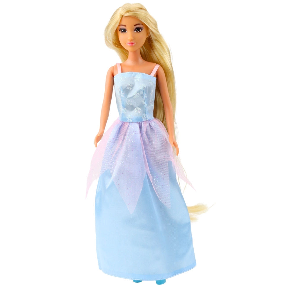 Mode-/prinsessdocka 30 cm med stylingtillbehör, locktång + 8 hårspännen