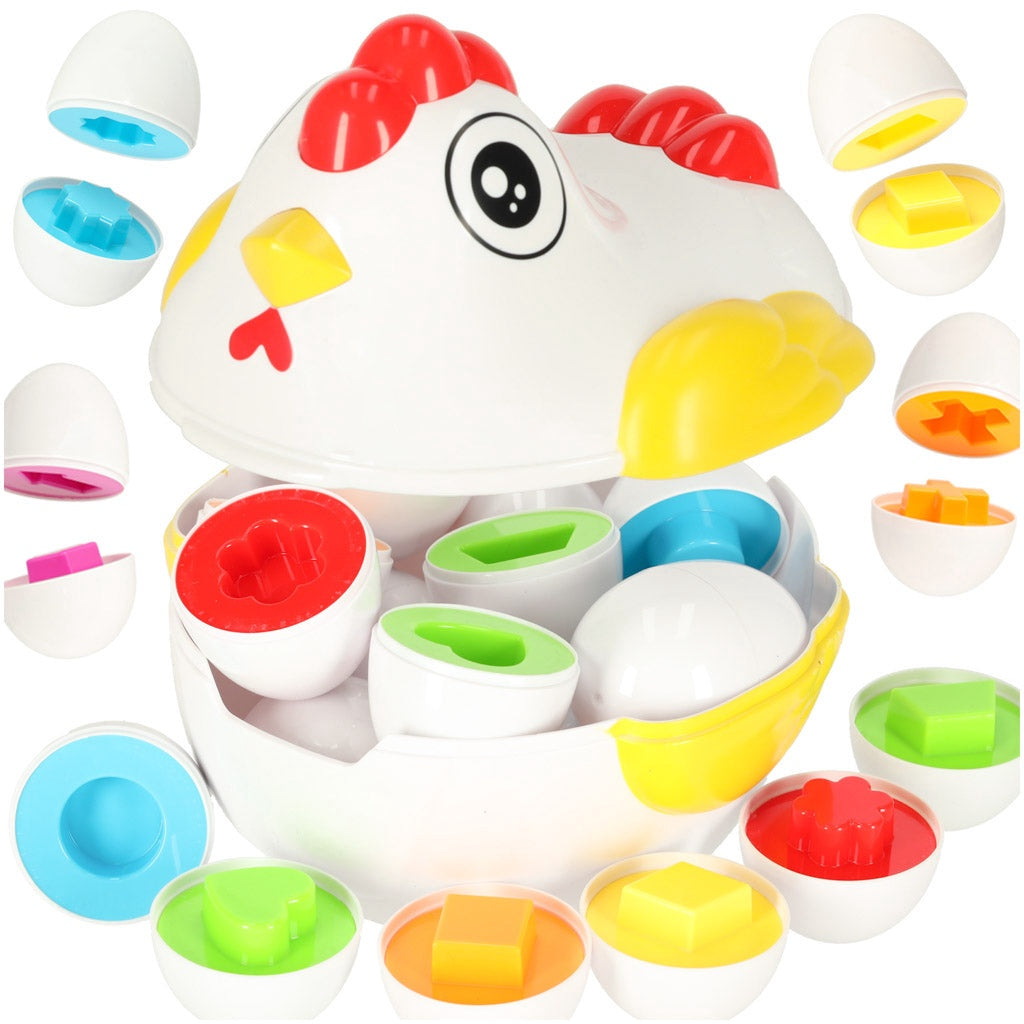 Montessori formpussel ägg 12-pack i hönbehållare, 18 mån+