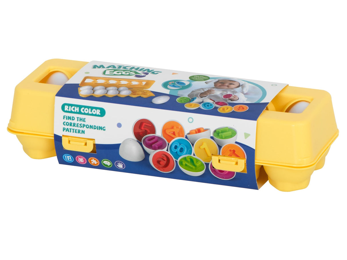 Montessori äggpussel med siffror och former 12-pack från 18 månader