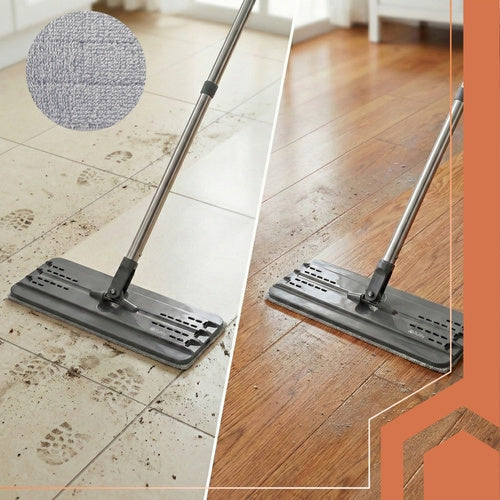 Moppöverdrag 33 cm för smal flatmopp, kardborre, 5-pack grå