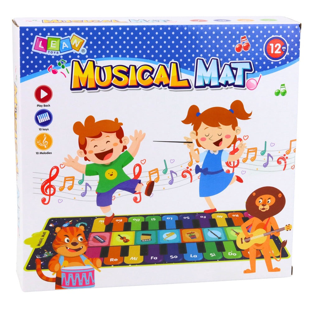 Musikmatta för barn 10 tangenter/10 melodier 126x46 cm, 3xAA