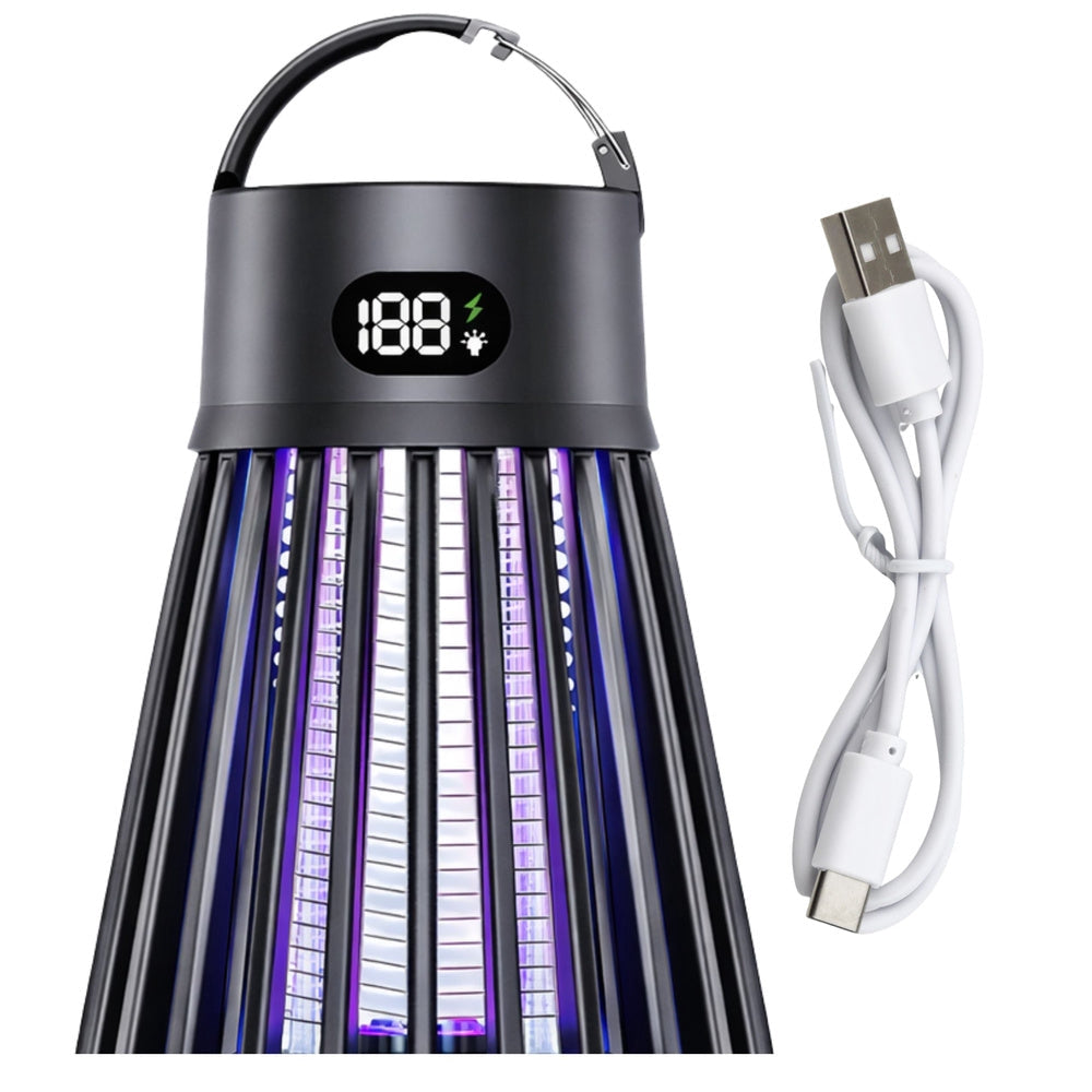 Myggdödarlampa UV med elnät 2000mAh batteri USB-C campinglampa