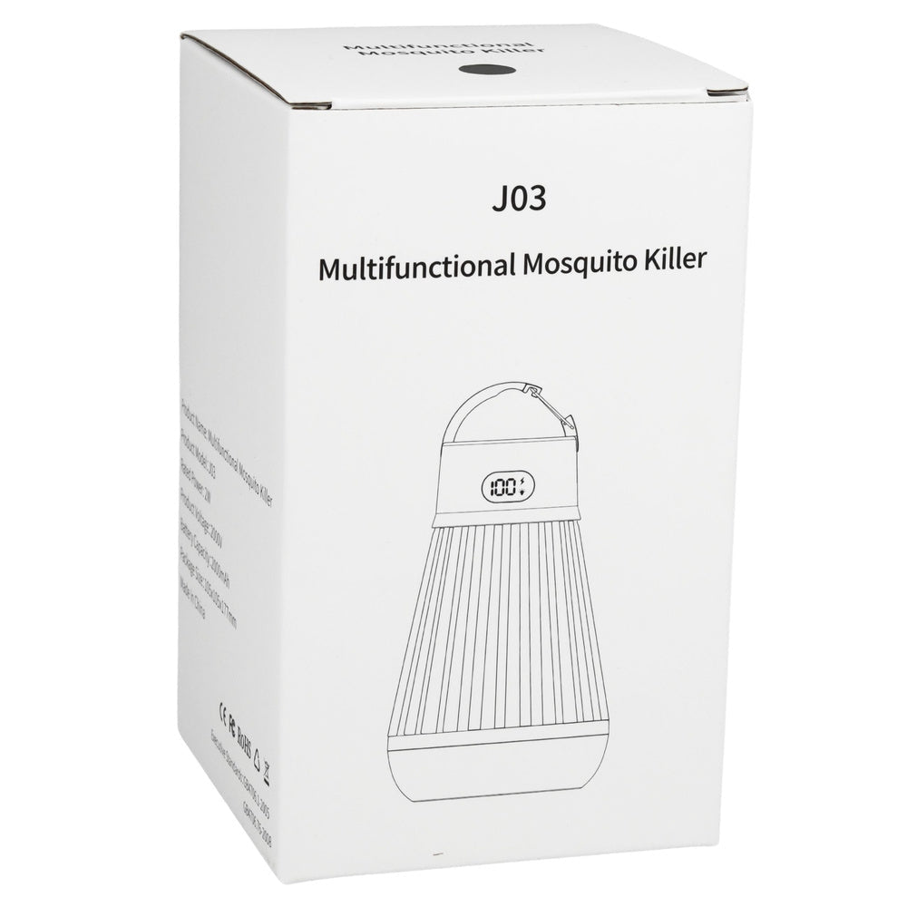 Myggdödarlampa UV med elnät 2000mAh batteri USB-C campinglampa