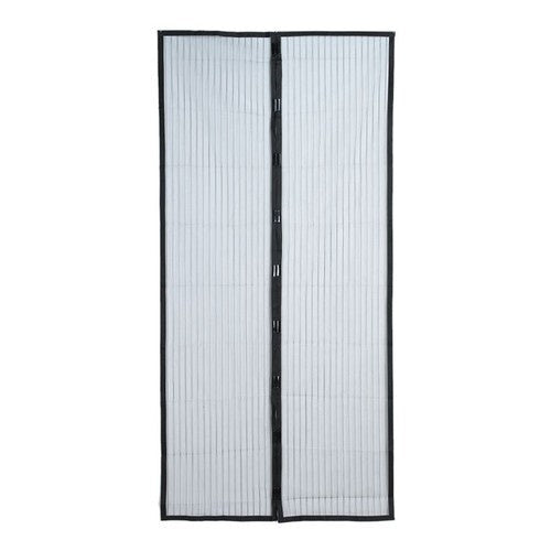 Myggnät för dörr med magnetstängning, kardborre, svart 100x220 cm