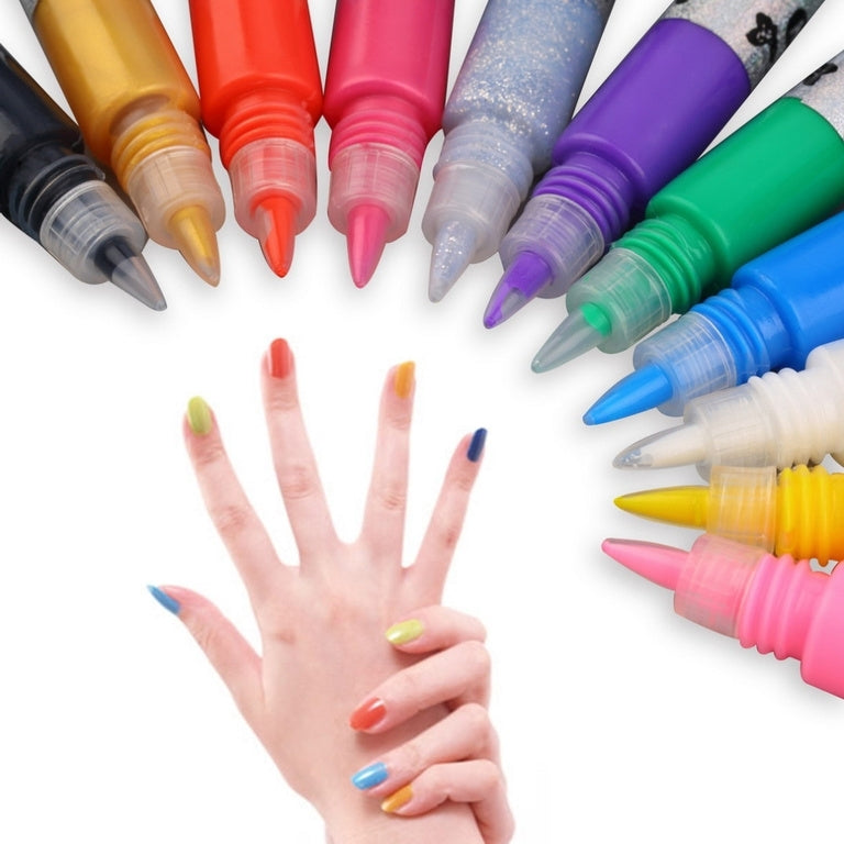Nagellackspennor & nail art pens set 12-pack för nageldekoration