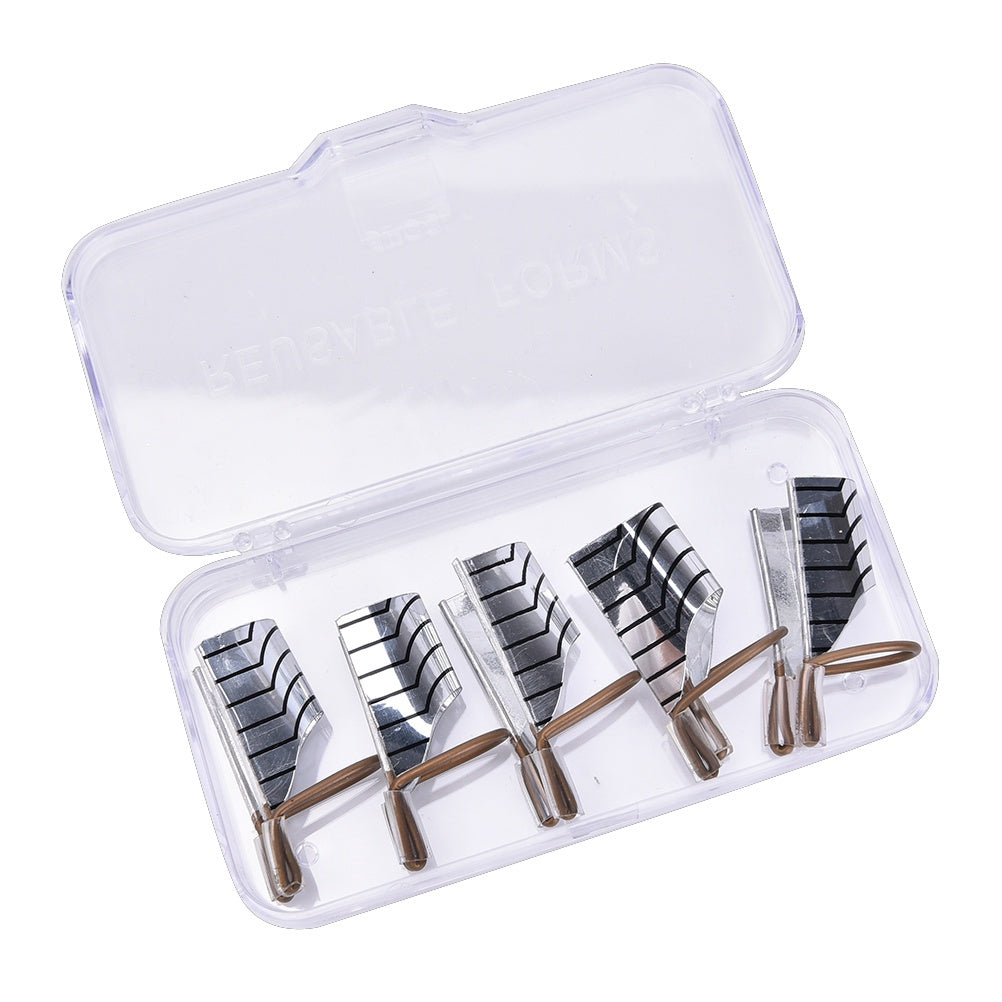 Nagelmallar i metall 5-pack återanvändbara för nagelförlängning UV-gel/akryl