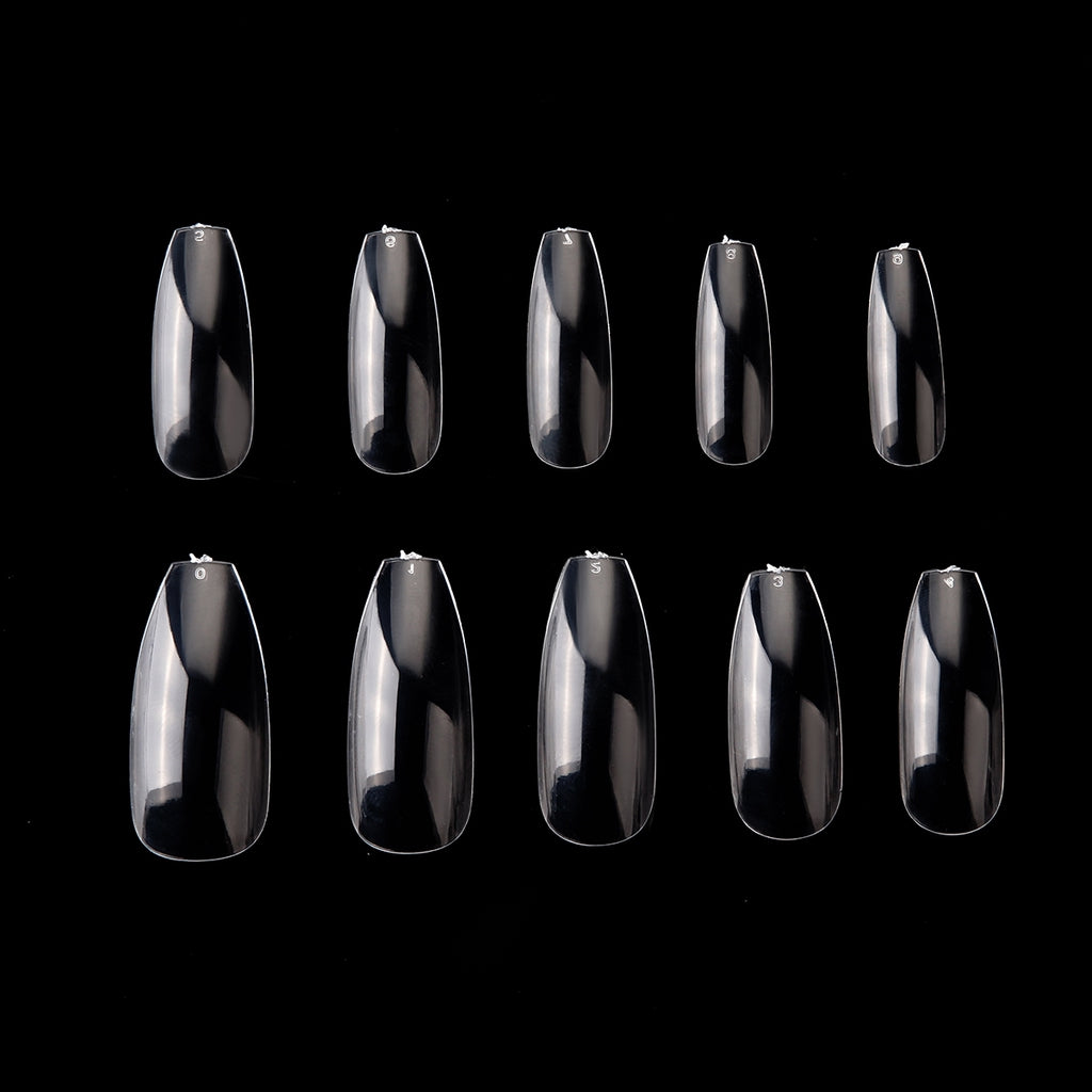 Nageltippar ballerina clear 500 st, storlek 0-9 (50 st/storlek)