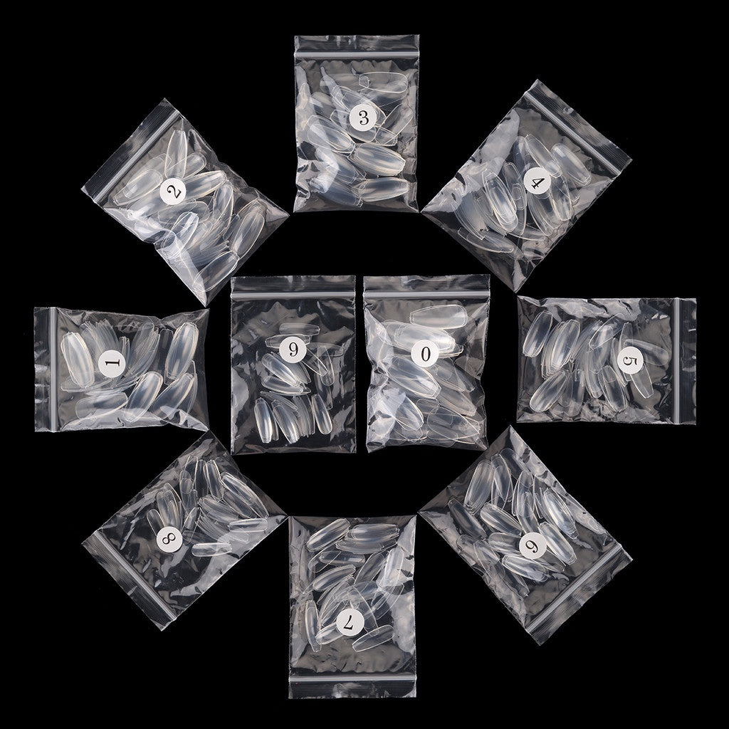 Nageltippar ballerina clear 500 st, storlek 0-9 (50 st/storlek)
