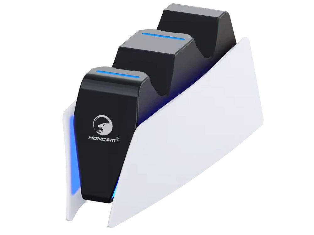 PS5 laddstation för 2 DualSense-kontroller med LED svart/vit USB