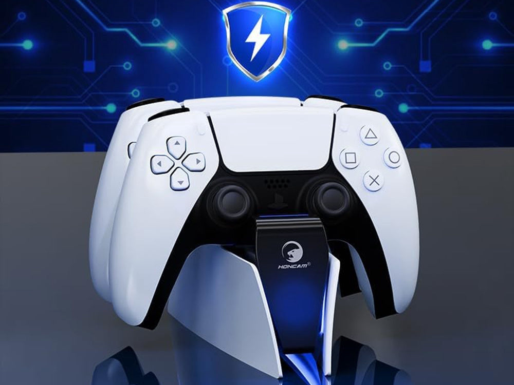 PS5 laddstation för 2 DualSense-kontroller med LED svart/vit USB