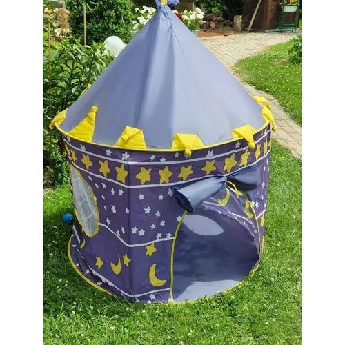 Palasttält lektält för barn marinblå 135x105 cm med bärväska