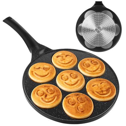 Pannkakspanna 7 hål 26,5 cm keramisk non-stick för induktion/gas/el