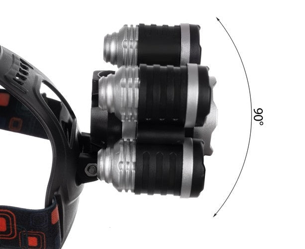 Pannlampa 5x Cree T6 LED 4 lägen 2x 6800mAh batteri med laddare