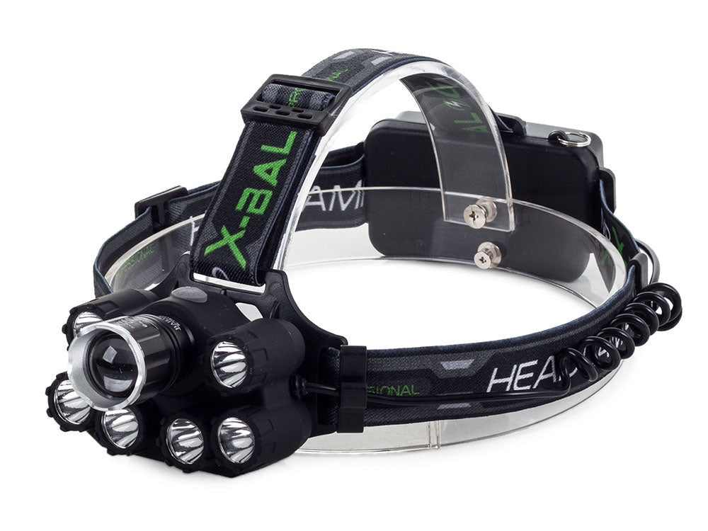 Pannlampa CREE XM-L T6 LED med UV och zoom, 2 batterier USB