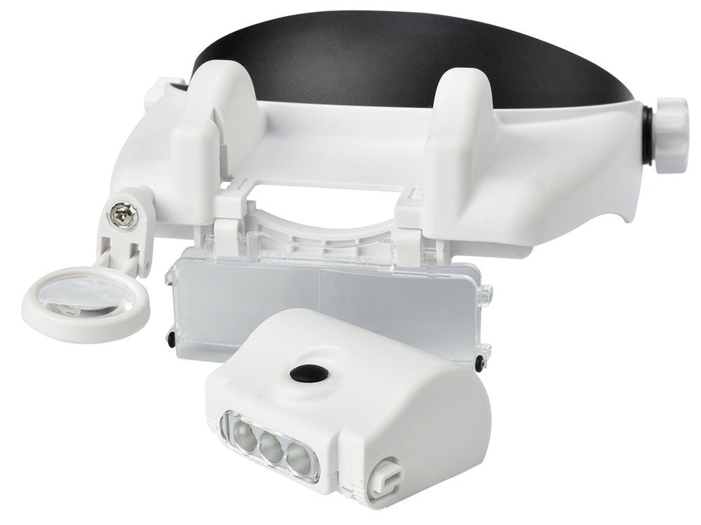 Pannlupp med LED-belysning 1,5x/2x/8x svart/vit
