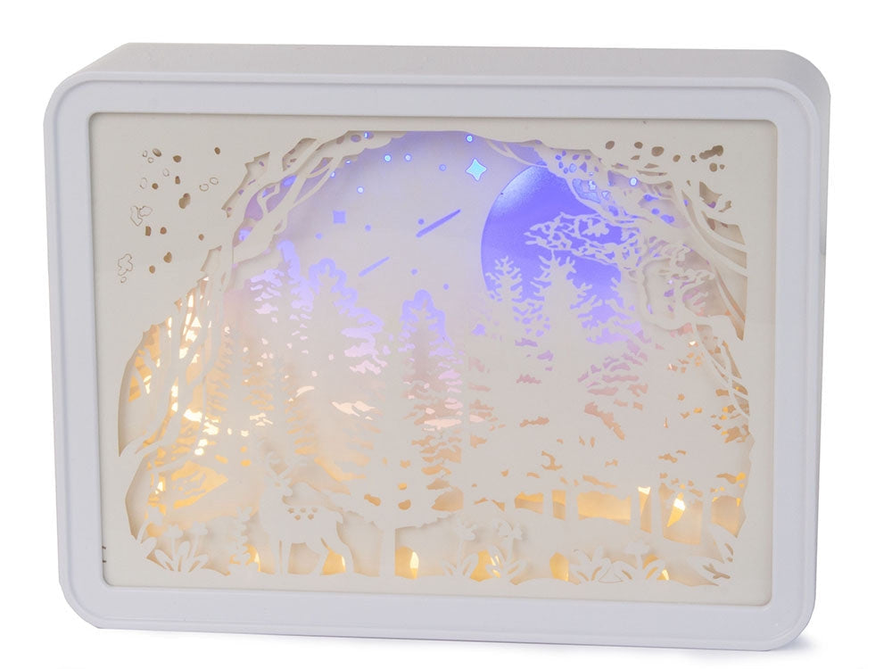 Papperslampa 3D nattlampa USB/AA 15x20x5 cm blandade motiv