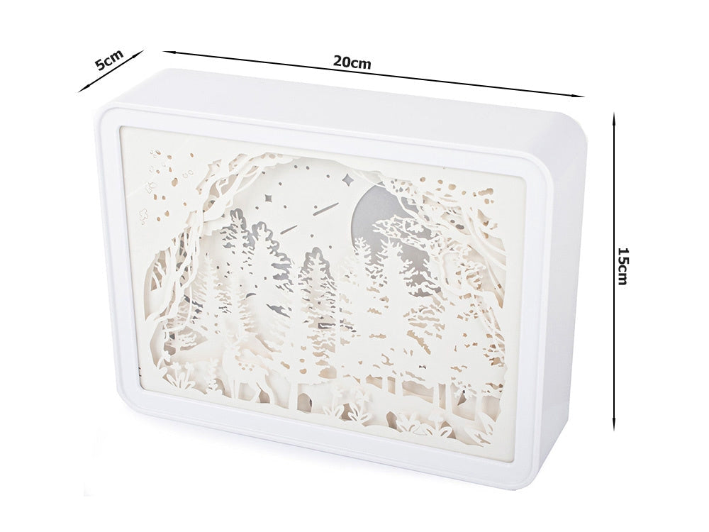 Papperslampa 3D nattlampa USB/AA 15x20x5 cm blandade motiv