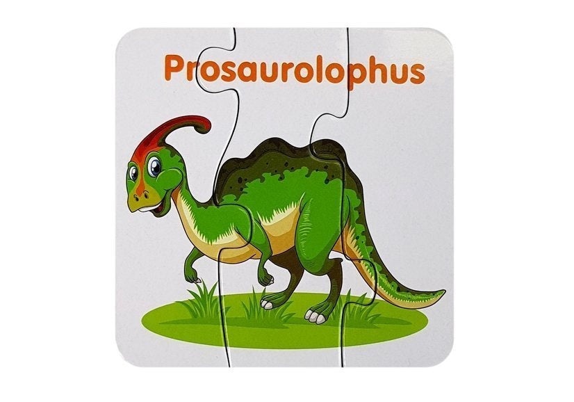 Pedagogiskt dinosauriepussel 10 bitar med engelska ord, från 3 år